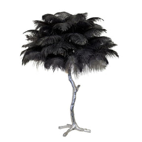 Lampe de Table Élégante en Plumes - Design Luxueux et Atmosphère Romantique