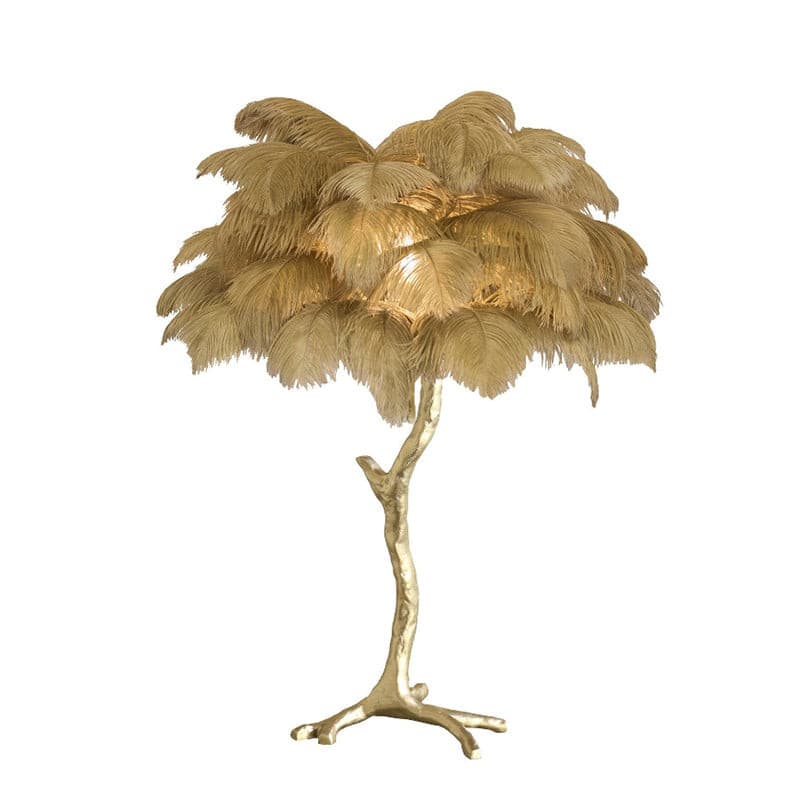 Lampe de Table Élégante en Plumes - Design Luxueux et Atmosphère Romantique
