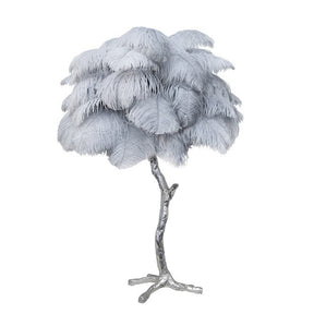 Lampe de Table Élégante en Plumes - Design Luxueux et Atmosphère Romantique