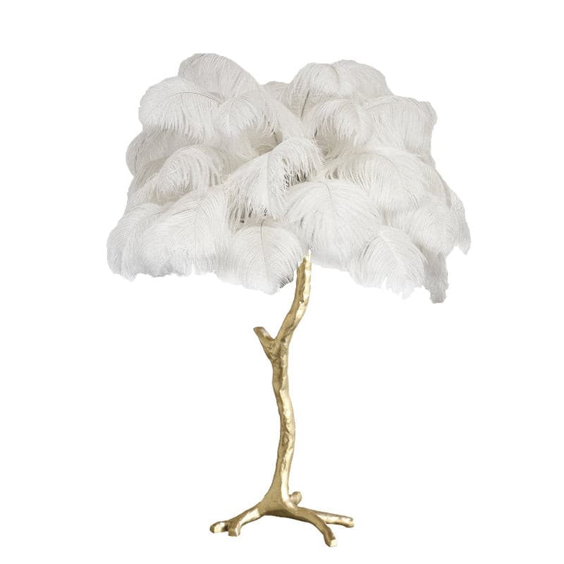 Lampe de Table Élégante en Plumes - Design Luxueux et Atmosphère Romantique