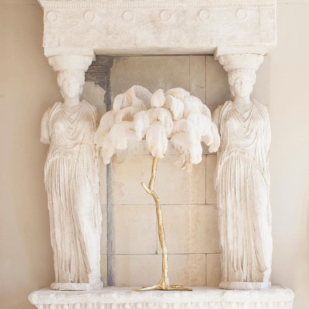 Lampe de Table Élégante en Plumes - Design Luxueux et Atmosphère Romantique