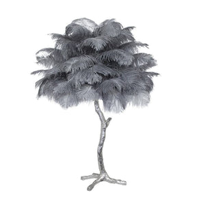 Lampe de Table Élégante en Plumes - Design Luxueux et Atmosphère Romantique