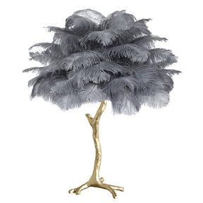 Lampe de Table Élégante en Plumes - Design Luxueux et Atmosphère Romantique