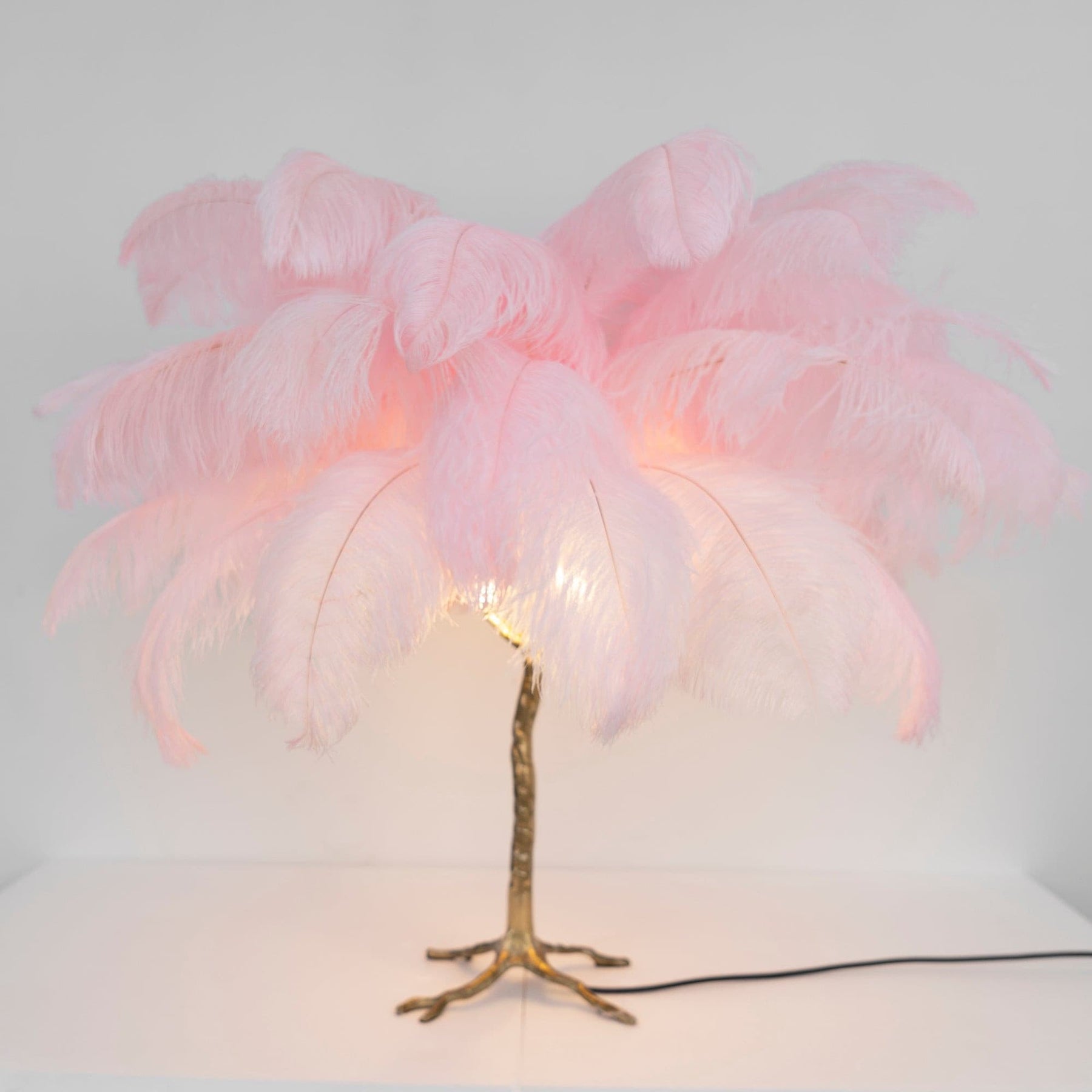 Lampe de Table Élégante en Plumes - Design Luxueux et Atmosphère Romantique