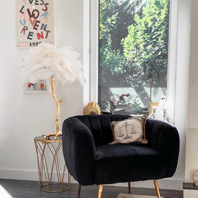 Lampe de Table Élégante en Plumes - Design Luxueux et Atmosphère Romantique