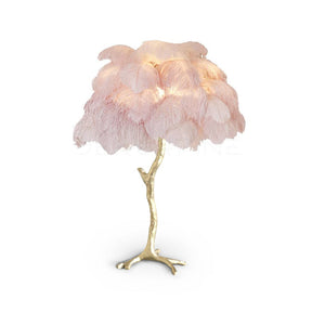 Lampe de Table Élégante en Plumes - Design Luxueux et Atmosphère Romantique