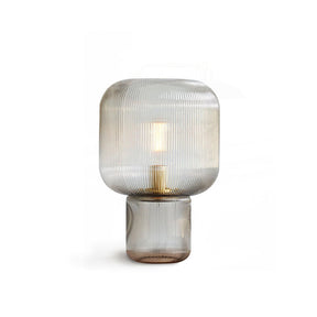 Lampe de Table en Verre et Métal - Élégance et Lumière Chaleureuse