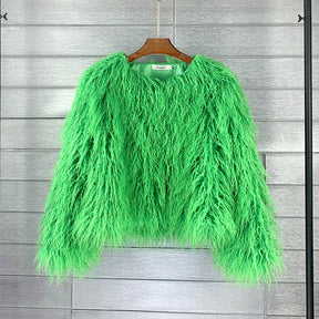 Veste en Fourrure Synthétique pour Femmes - Style Cropped Oversize et Confortable
