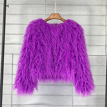 Veste en Fourrure Synthétique pour Femmes - Style Cropped Oversize et Confortable