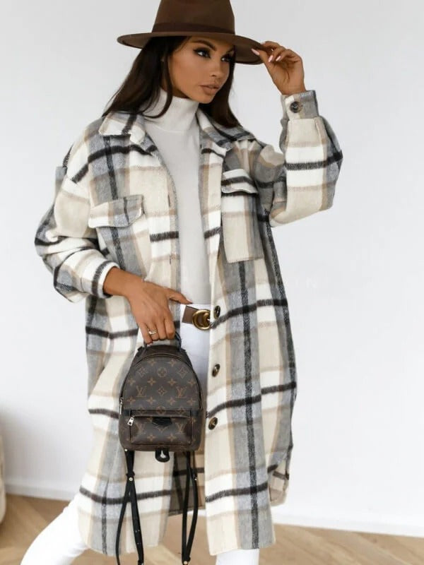 Manteau Oversize en Laine Mélangée - Chic et Confortable pour l'Hiver