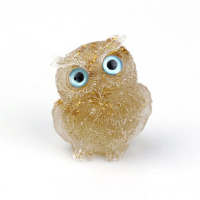 Figurine de Hibou en Cristal Naturel - Fait Main pour Décoration Unique