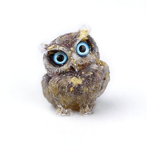 Figurine de Hibou en Cristal Naturel - Fait Main pour Décoration Unique