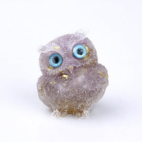 Figurine de Hibou en Cristal Naturel - Fait Main pour Décoration Unique