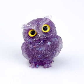 Figurine de Hibou en Cristal Naturel - Fait Main pour Décoration Unique