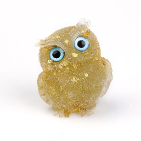 Figurine de Hibou en Cristal Naturel - Fait Main pour Décoration Unique