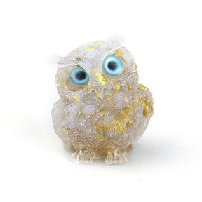 Figurine de Hibou en Cristal Naturel - Fait Main pour Décoration Unique