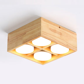 Lampe de Plafond en Bois - Éclairage Chaleureux et Économe en Énergie