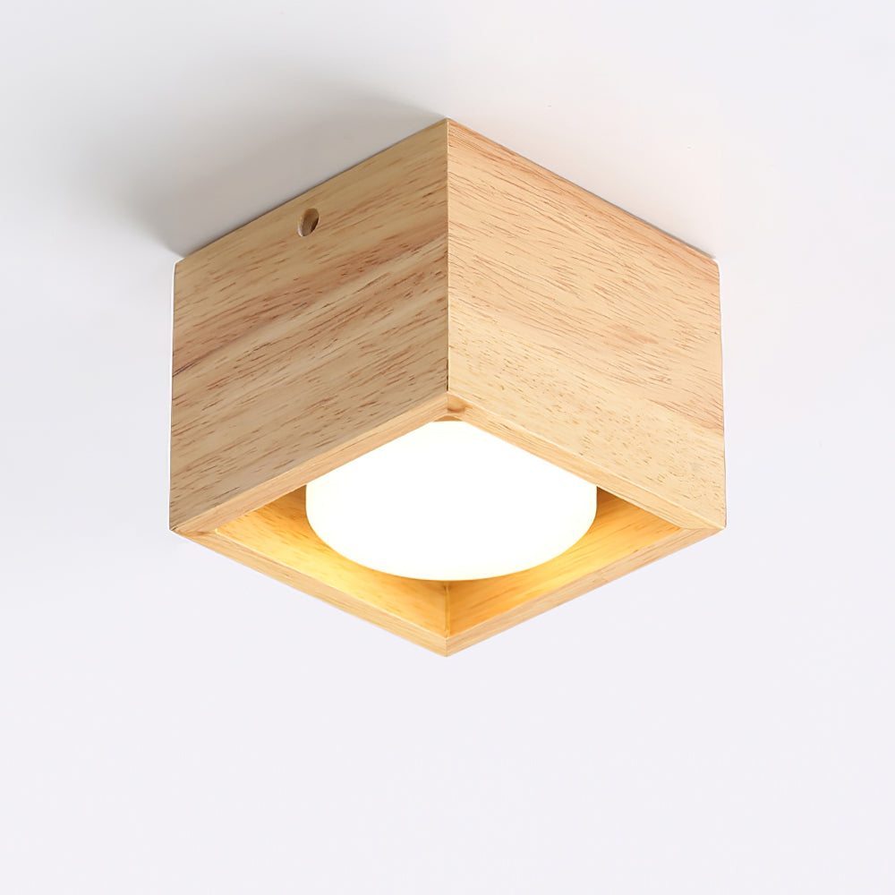 Lampe de Plafond en Bois - Éclairage Chaleureux et Économe en Énergie