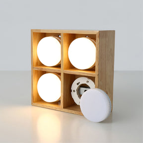 Lampe de Plafond en Bois - Éclairage Chaleureux et Économe en Énergie