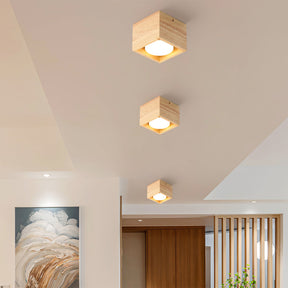 Lampe de Plafond en Bois - Éclairage Chaleureux et Économe en Énergie