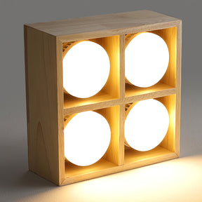 Lampe de Plafond en Bois - Éclairage Chaleureux et Économe en Énergie