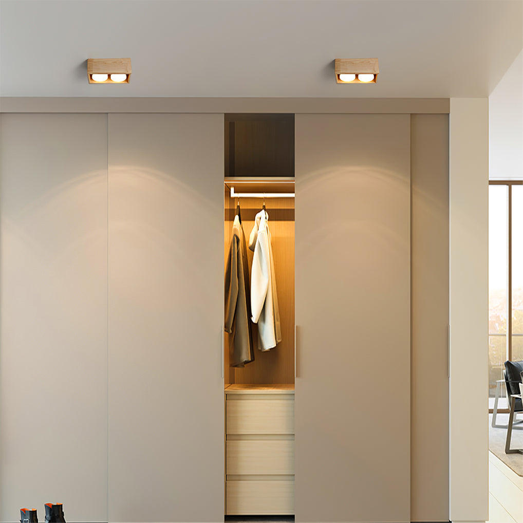 Lampe de Plafond en Bois - Éclairage Chaleureux et Économe en Énergie