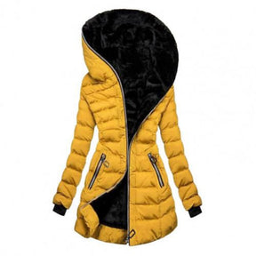 Veste Puffer Longue Femme - Rembourrée, Chaude et À Capuche