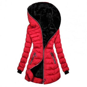 Veste Puffer Longue Femme - Rembourrée, Chaude et À Capuche