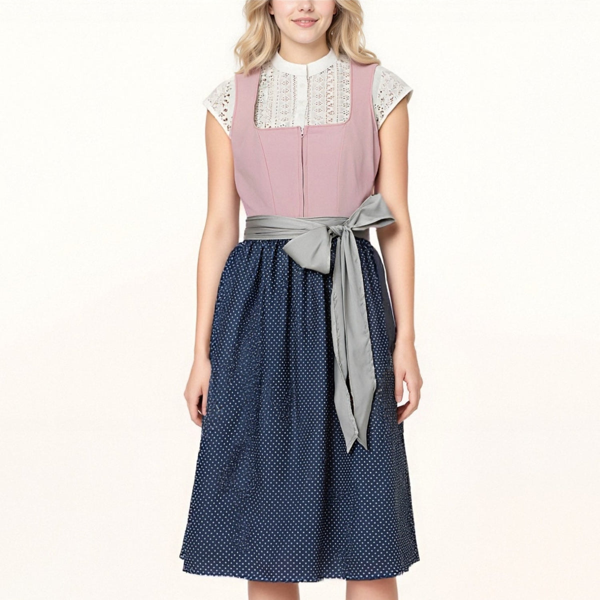 Dirndl Vintage Rose Pâle - Élégance Romantique pour Oktoberfest
