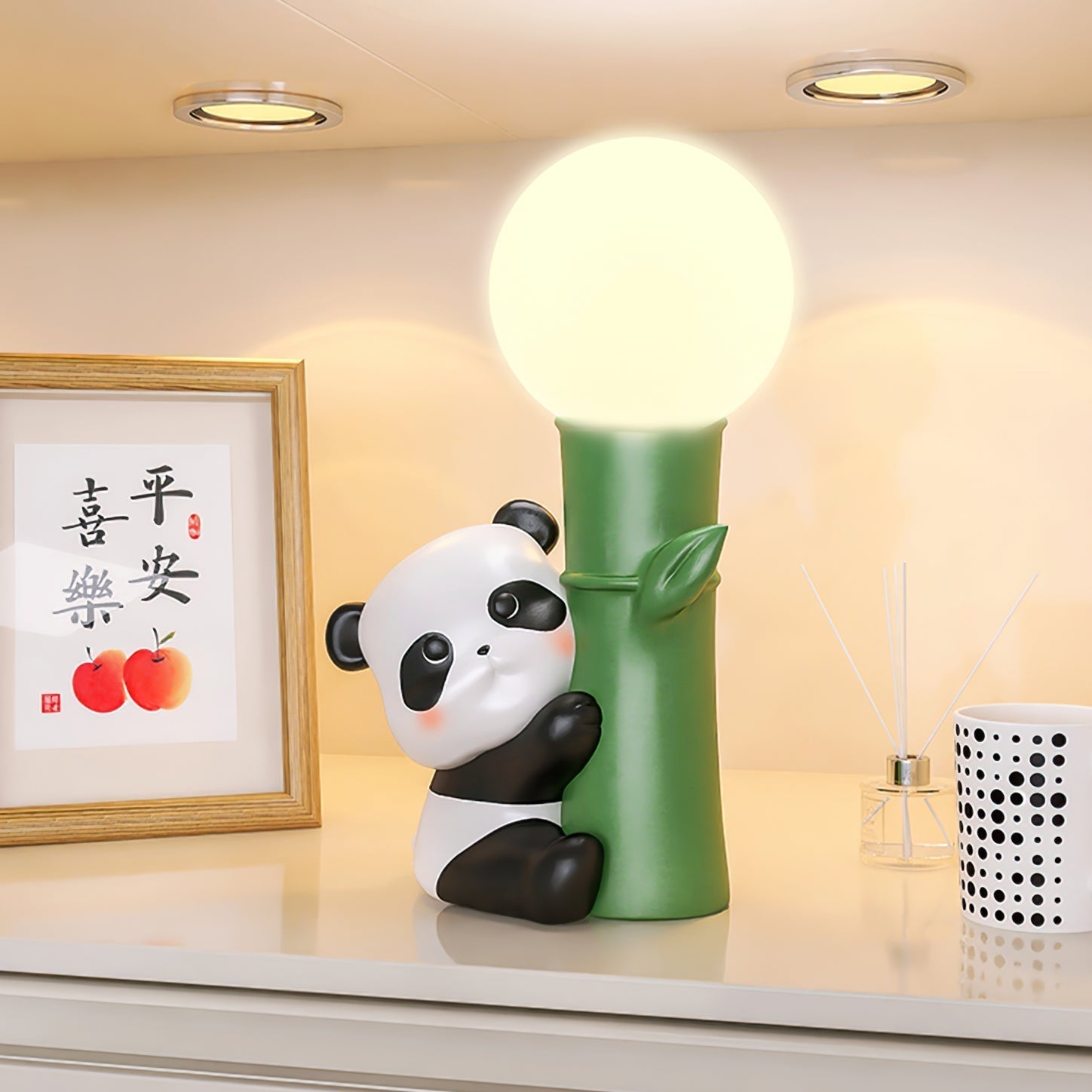 Lampe de Table Panda - Design en Bambou et Éclairage Chaleureux
