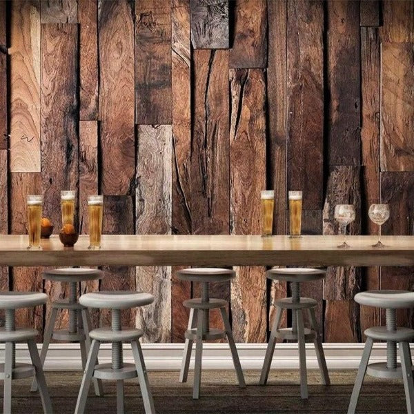 Industrial Natural Wood Wallpaper