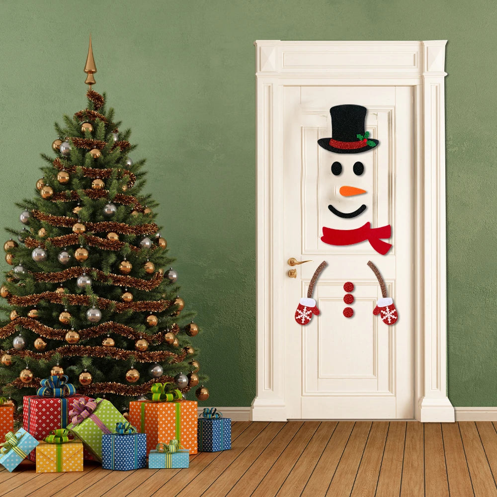 Autocollants de Noël en Dessin Animé - Décoration Festive et Amusante pour Murs