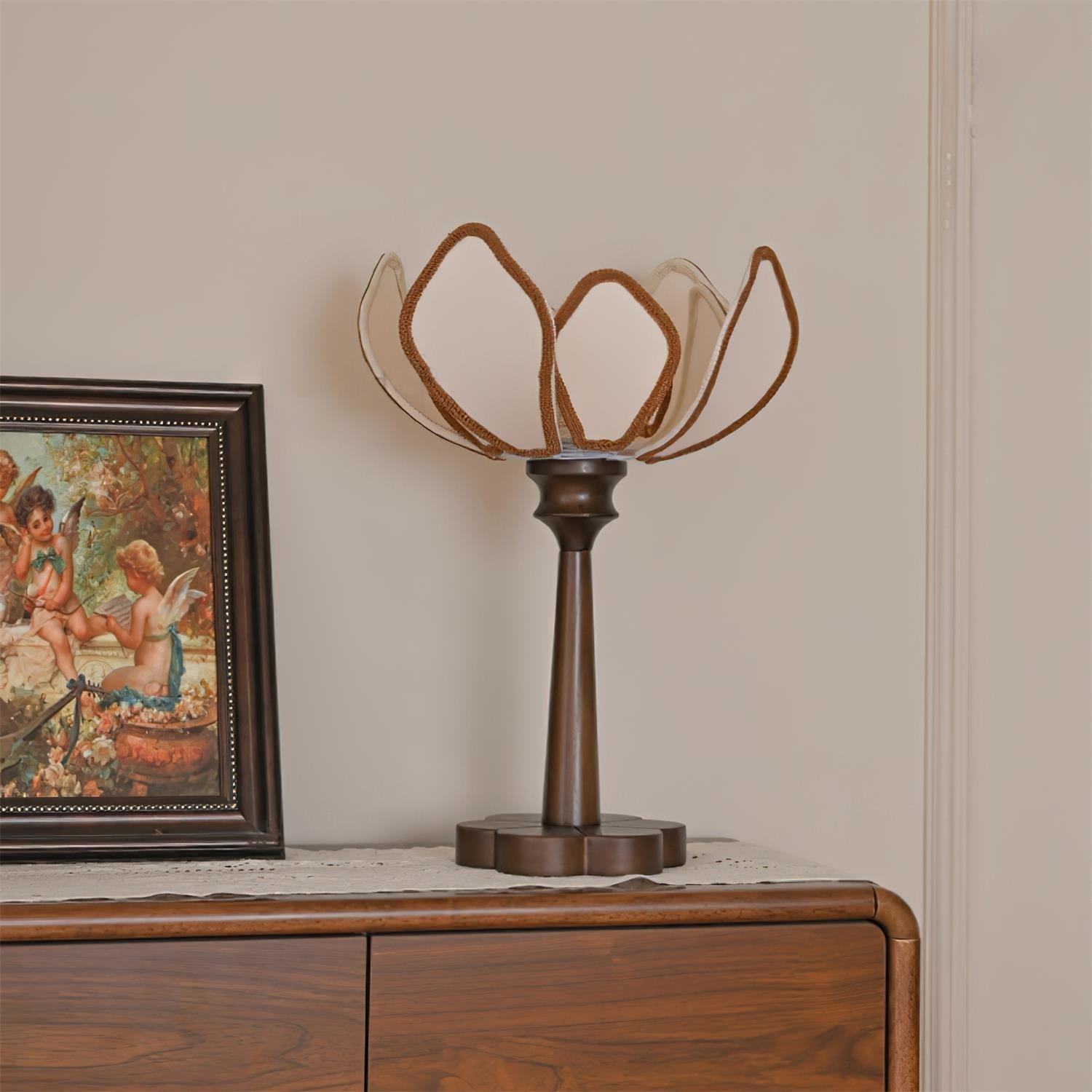 Lampe de Table Écologique - Design Floral et Ambiance Chaleureuse