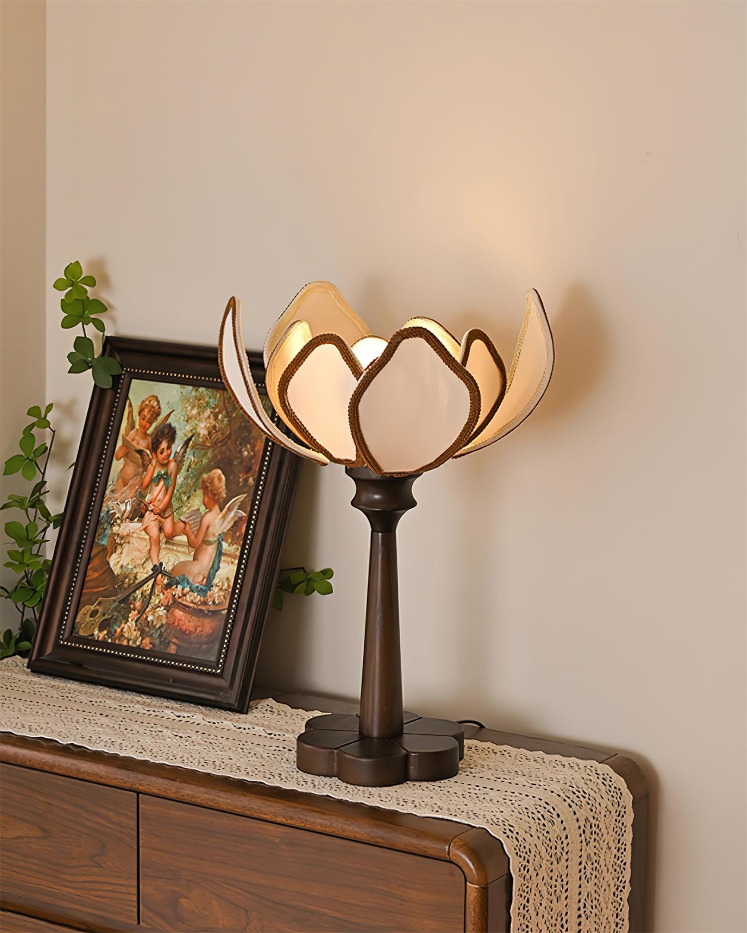 Lampe de Table Écologique - Design Floral et Ambiance Chaleureuse