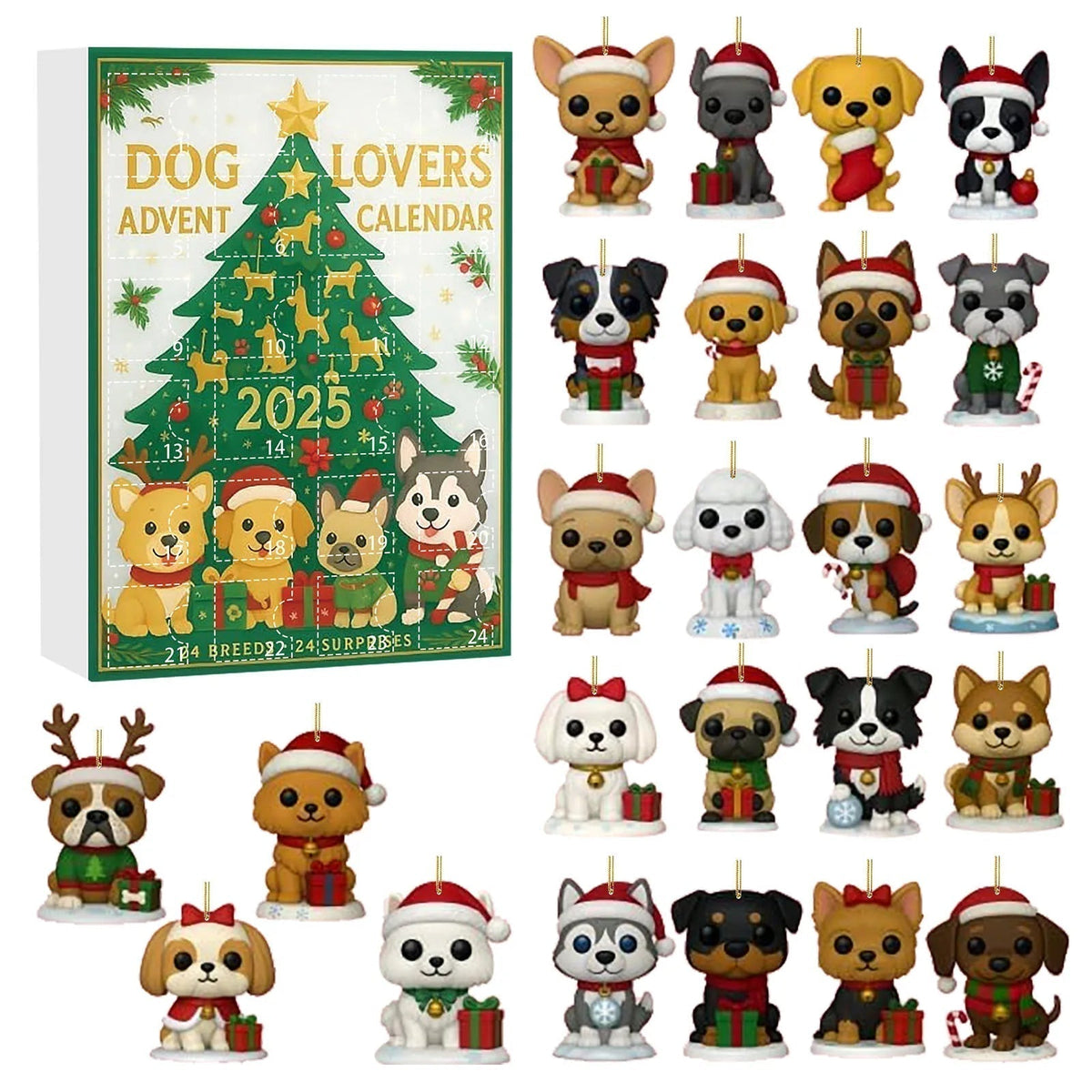 Calendrier de l'Avent pour Chiens - 24 Surprises Festives et Amusantes