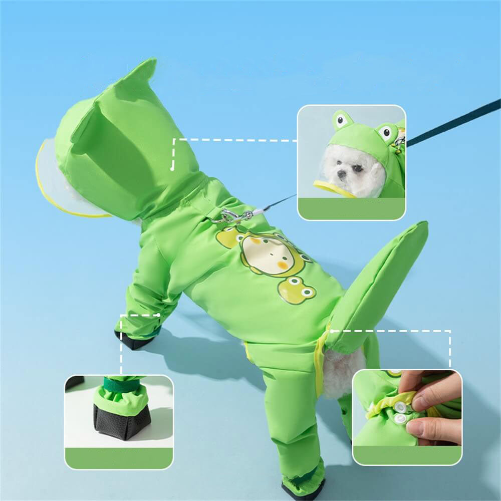 Imperméable pour Chien à Capuche - Protection Complète et Design Amusant
