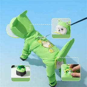 Imperméable pour Chien à Capuche - Protection Complète et Design Amusant