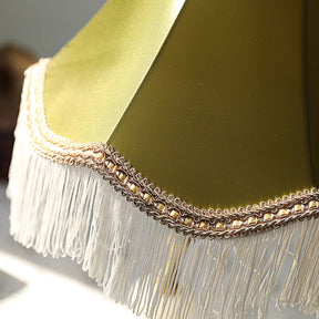 Lampe de Table en Marbre - Élégance et Franges Tissées