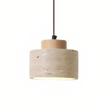 Lampe Suspendue en Pierre de Travertin - Élégance Organique et Atmosphère Chaleureuse