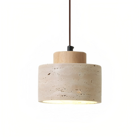 Lampe Suspendue en Pierre de Travertin - Élégance Organique et Atmosphère Chaleureuse