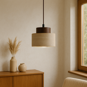 Lampe Suspendue en Pierre de Travertin - Élégance Organique et Atmosphère Chaleureuse