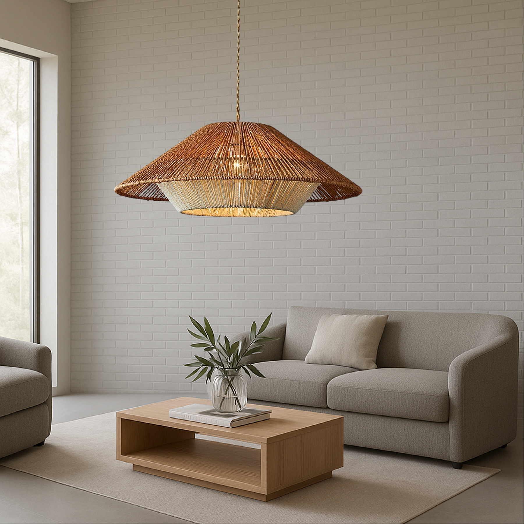 Lampe Suspendue en Bambou Tissé - Élégance Naturelle et Atmosphère Cozy