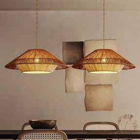 Lampe Suspendue en Bambou Tissé - Élégance Naturelle et Atmosphère Cozy