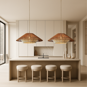 Lampe Suspendue en Bambou Tissé - Élégance Naturelle et Atmosphère Cozy