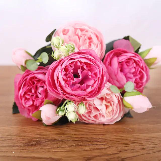 Arrangement de Pivoines en Soie - Élégance Intemporelle et Entretien Facile