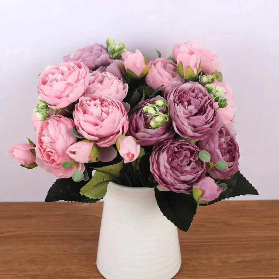 Arrangement de Pivoines en Soie - Élégance Intemporelle et Entretien Facile