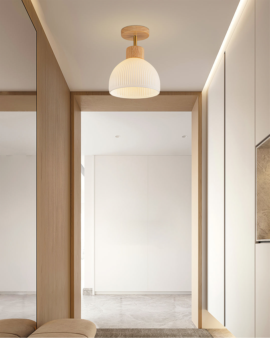 Plafonnier en Bois Élégant - Atmosphère Apaisante et Chic