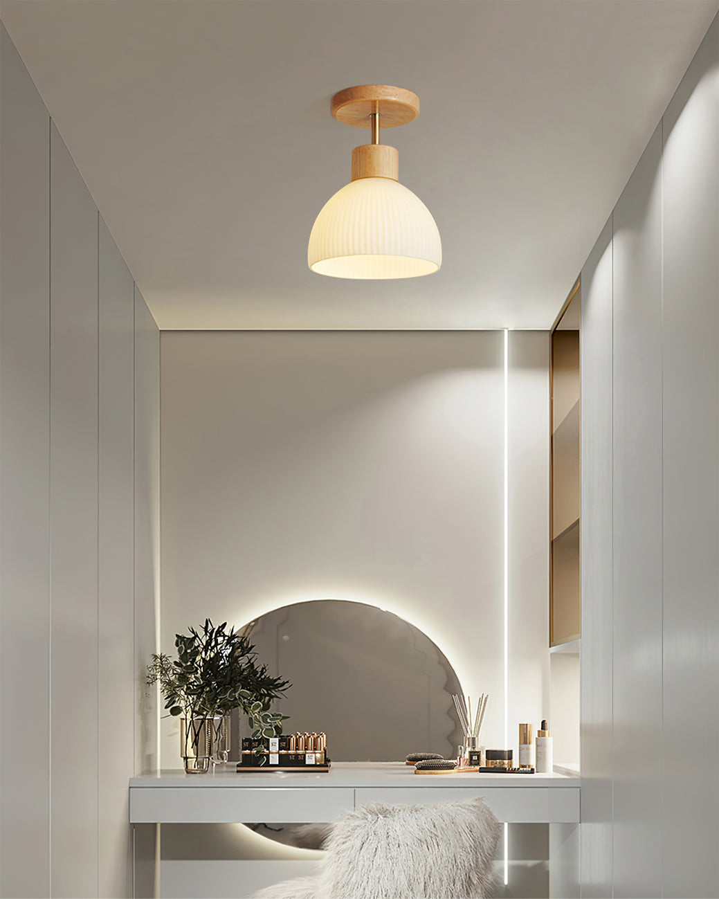 Plafonnier en Bois Élégant - Atmosphère Apaisante et Chic