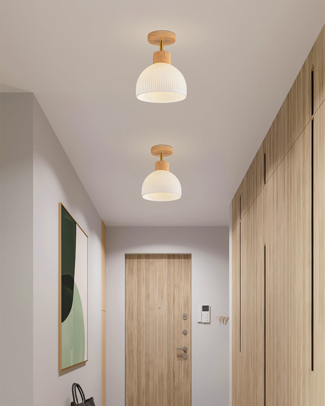 Plafonnier en Bois Élégant - Atmosphère Apaisante et Chic