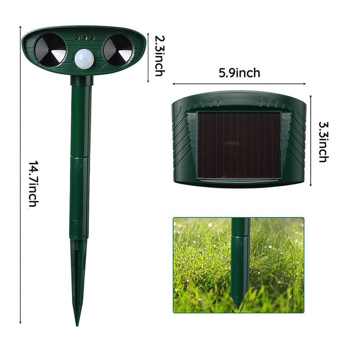 Répulsif Ultrasonique Solaire pour Nuisibles - Écologique et Sûr pour Votre Jardin